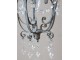 Šedý vintage ručně vyrobený lustr s kamínky Chandelié -22*40 cm/E14/ 60W