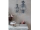 Šedý vintage ručně vyrobený lustr s kamínky Chandelié -22*40 cm/E14/ 60W