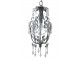 Šedý vintage ručně vyrobený lustr s kamínky Chandelié -22*40 cm/E14/ 60W