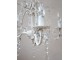 Bílý vintage ručně vyrobený lustr s kamínky Chandelié - 61*49cm/E14/ 60W