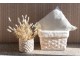 Béžový cementový květináč s drhaným vzorem Ibiza Macrame - Ø18*17 cm