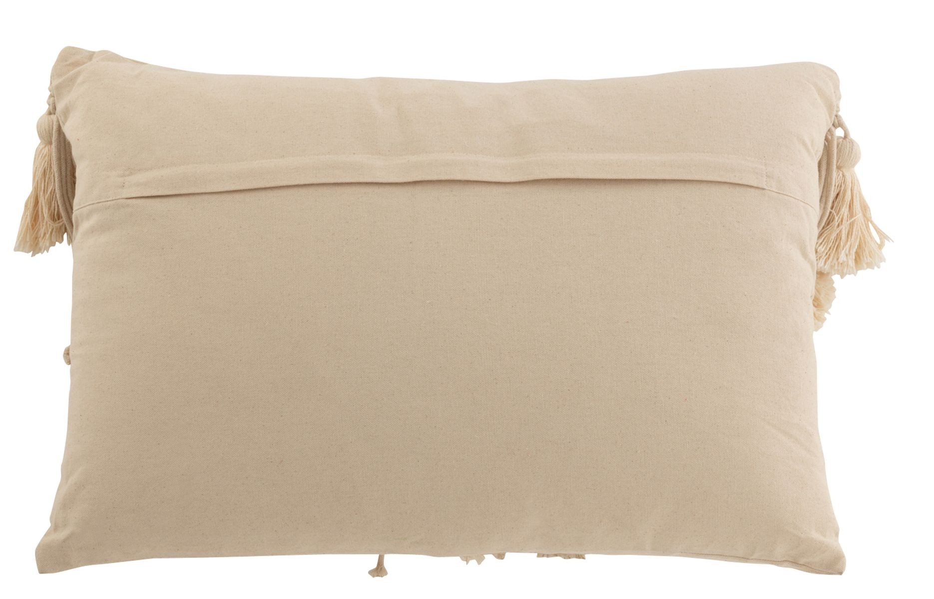 Béžový polštář s drhaným vzorem a střapci Macramé cosy - 74*16*36 cm
