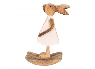 Dřevěná dekorace králíčí dívka v šatičkách M - 14*7*25 cm
