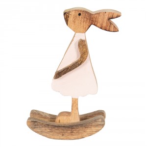 Dřevěná dekorace králíčí dívka v šatičkách M - 14*7*25 cm