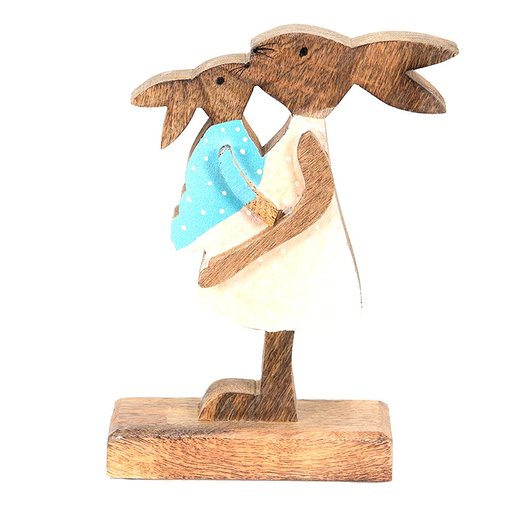 Dekorace Socha Králík Hnědá, Růžová 15*6*22 cm - 15*6*22 cm