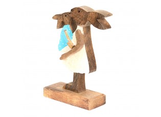Dekorace Socha Králík Hnědá, Růžová 15*6*22 cm - 15*6*22 cm