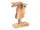 Dekorace Socha Králík Hnědá, Růžová 15*6*22 cm - 15*6*22 cm Clayre & Eef