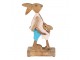 Dekorace Socha Králík Hnědá, Modrá 12*6*22 cm - 12*6*22 cm Clayre & Eef