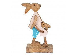 Dekorace Socha Králík Hnědá, Modrá 12*6*22 cm - 12*6*22 cm