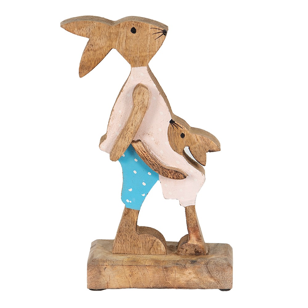 Dekorace Socha Králík Hnědá, Modrá 12*6*22 cm - 12*6*22 cm