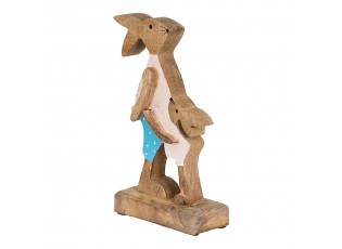 Dekorace Socha Králík Hnědá, Modrá 12*6*22 cm - 12*6*22 cm