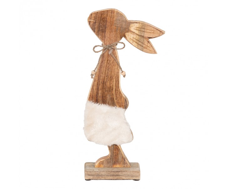 Dřevěná dekorace socha králíčka na podstavci  - 18*6*40 cm