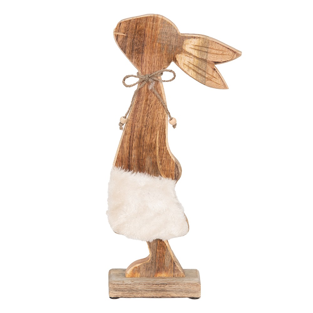 Dřevěná dekorace socha králíčka na podstavci - 18*6*40 cm 6H2155