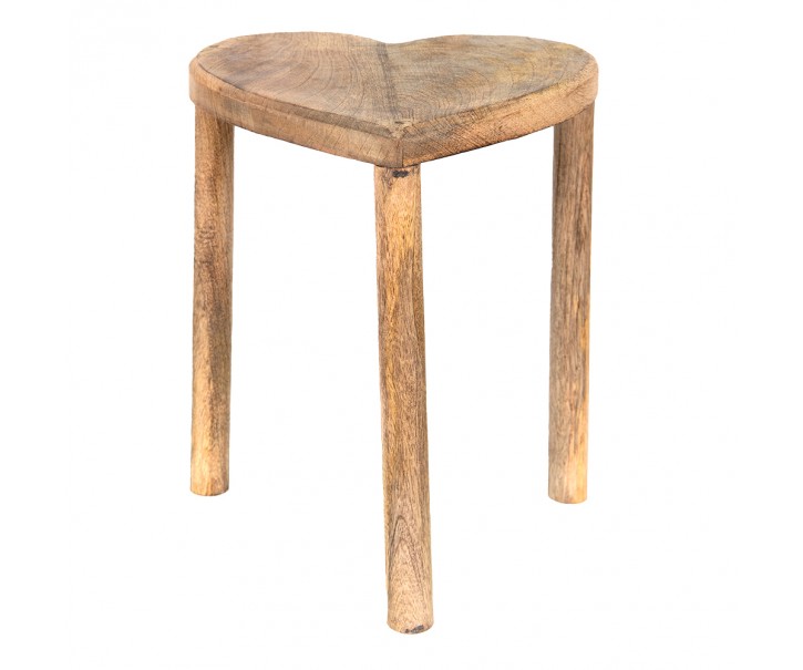 Příruční dřevěný dekorační stolek ve tvaru srdce Heartimé - 30*26*33 cm