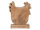 Dekorace dřevěný kohoutek na podstavci s chlupatinkou - 18*5*21 cm