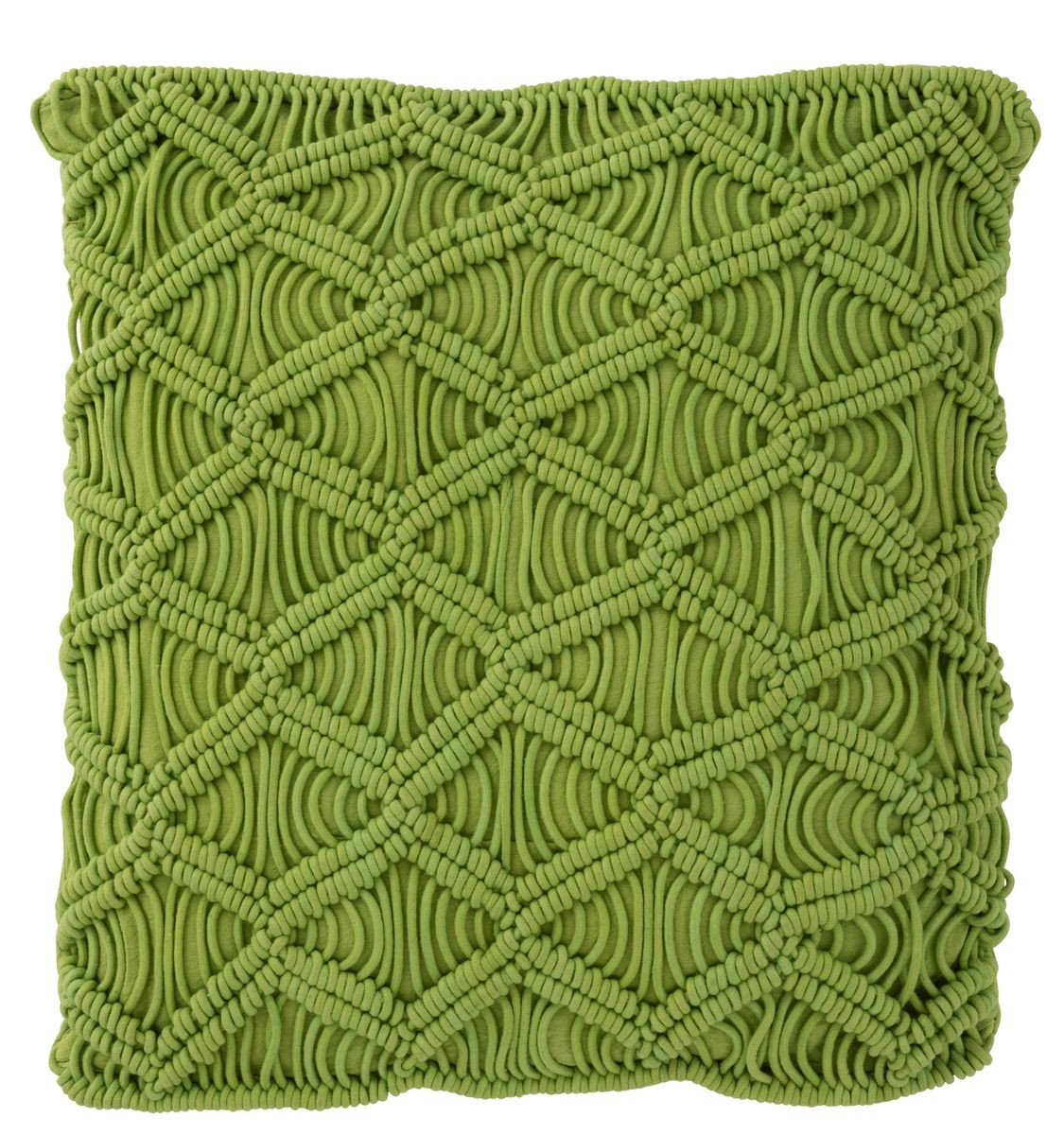 Pistáciově zelený polštář s výplní Macrame - Ø 45*10 cm J-Line by Jolipa