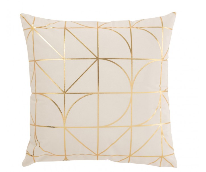Bílo-zlatý polštář se vzorem Pattern - 45*13*45 cm