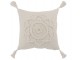 Smetanový bavlněný polštář Blumen se střapci - 45*45 cm