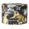 Černé sametové stínidlo na stolní nebo stojací lampu Jungle - Ø 40* 30cm/ E27 Materiál : kov, plast, látkaBarva : černá, multi, uvnitř šedostříbrná