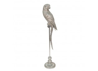 Stříbrná dekorace papoušek na podstavci Parroté  - 22*20*103 cm