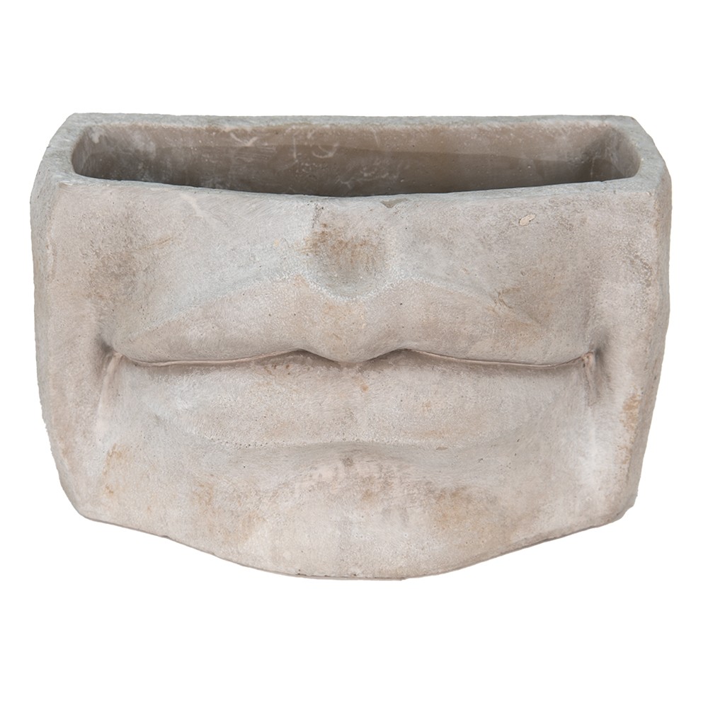 Usměvavý cementový květináč Mouth - 27*16*16 cm 6TE0389L