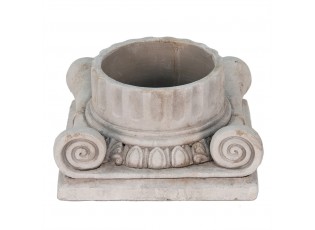 Cementový květináč ve tvaru hlavice antického sloupu Dórský - 21*21*11 cm