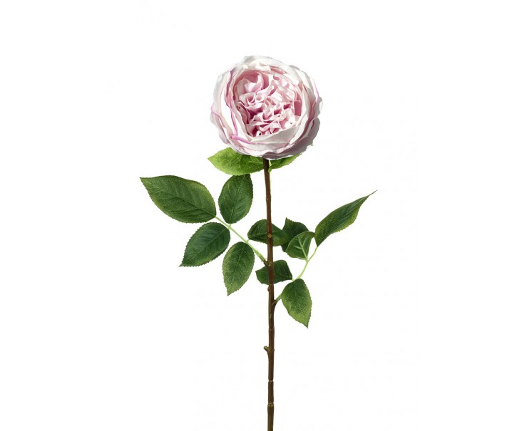 Dekorace umělá růžová růže Rose Lora - 71 cm
