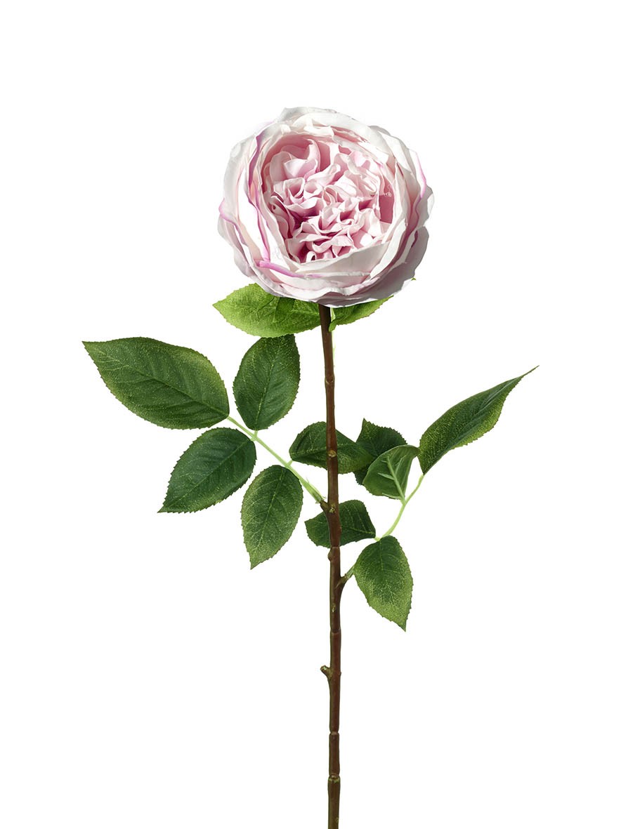 Dekorace umělá růžová růže Rose Lora - 71 cm