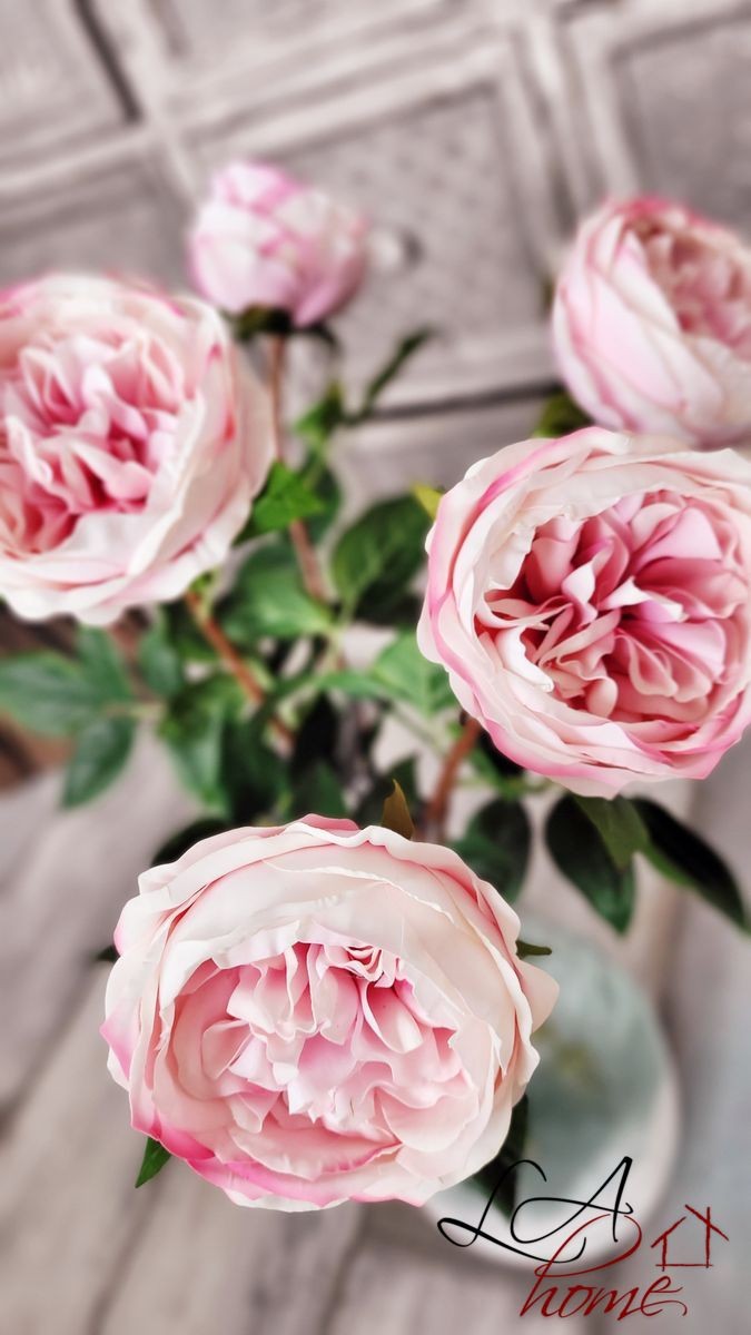Dekorace umělá růžová růže Rose Lora - 71 cm