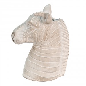 Šedý cementový květináč v designu hlavy zebry - 21*13*26 cm