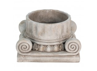 Cementový květináč ve tvaru hlavice antického sloupu Dórský - 24*23*14 cm