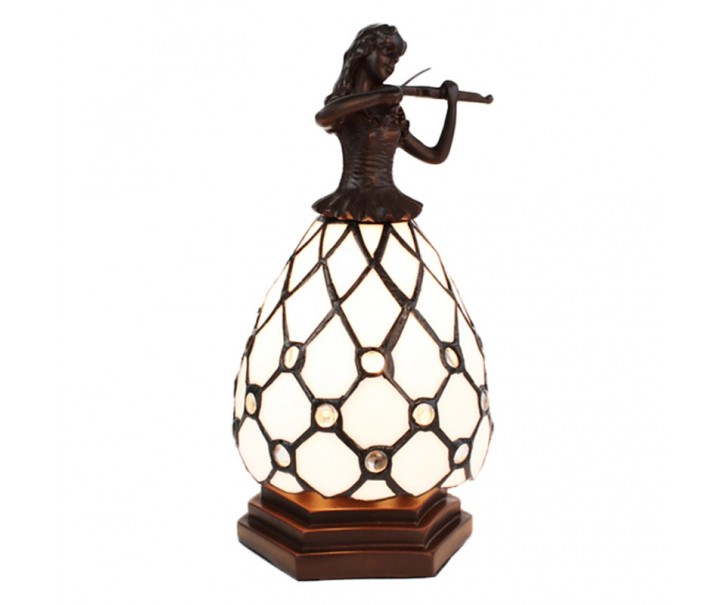 Stolní Tiffany lampa Violoniste - 12*12*25 cm E14/max 1*25W