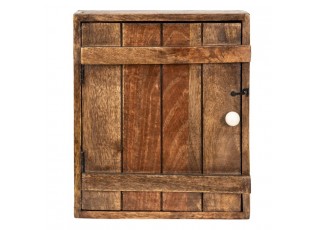 Hnědá dřevěná skříňka na klíče - 24*8*30 cm
