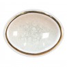 Bílá antik oválná úchytka se zlatým okrajem a popraskáním Azue - 4*4*7 cm Barva: bílá antikMateriál: keramika, kovHmotnost: 0,055 kg