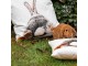 Bílý bavlněný polštář s králíčkem Rabbi legs - 50*15*50cm