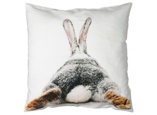 Bílý bavlněný polštář s králíčkem Rabbi legs - 50*15*50cm