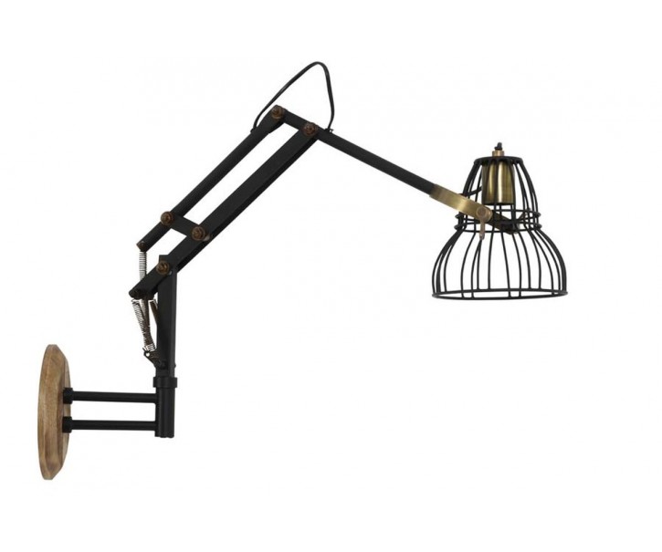 Černo-bronzová kovová nástěnná lampa Jackson antique - 73*18*45 cm/E27/40W
