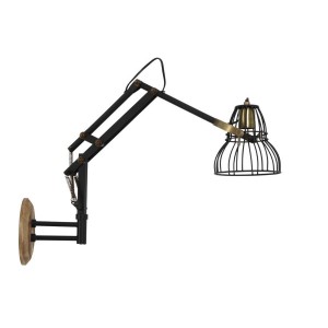 Černo-bronzová kovová nástěnná lampa Jackson antique - 73*18*45 cm/E27/40W