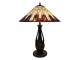 Stolní lampa Tiffany s béžovo-hnědým stínidlem Hieg - Ø 46*60 cm E27/max 2*60W