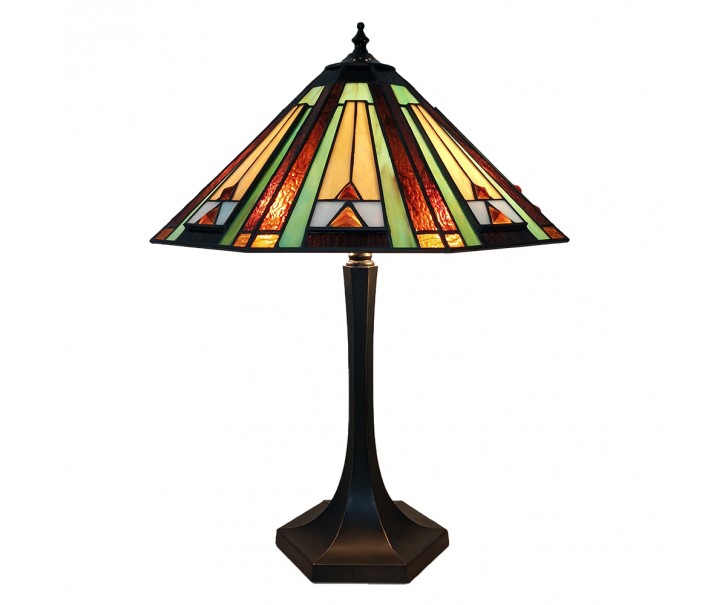 Stolní lampa Tiffany s barevným stínidlem Pomme - Ø 41*54 cm E27/max 2*60W