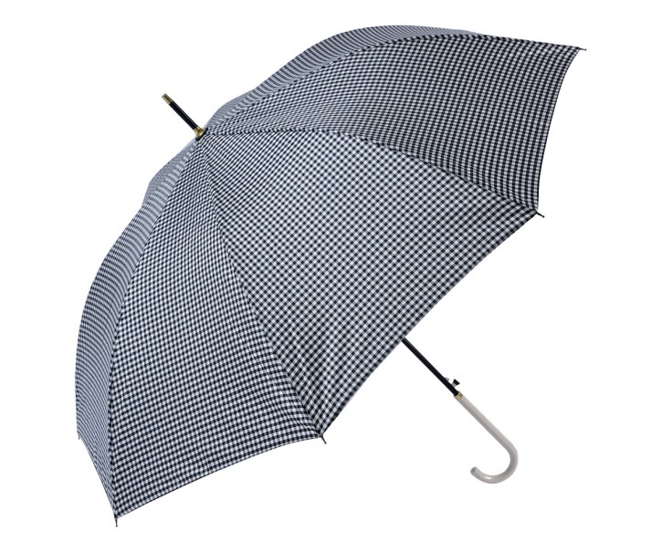 Bílo-černý károvaný deštník pro dospělé - Ø 100*88 cm