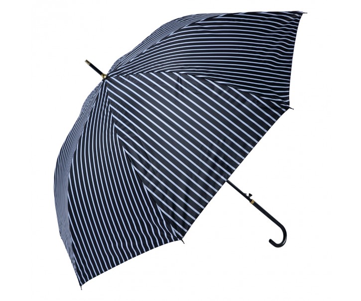 Bílo-černý deštník pro dospělé s pruhy - Ø 100*88 cm