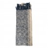 Modro - béžový bavlněný pléd s třásněmi Vinoé - 125*150 cm