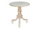 Krémový antik dřevěný odkládací stolek Frances - Ø 65*73 cm