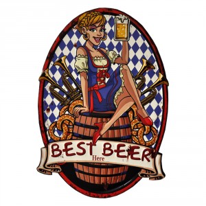Nástěnná kovová cedule Here Best Beer - 45*1*65 cm