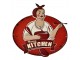 Červená nástěnná kovová cedule Mums Kitchen - 60*1*61 cm