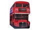 Nástěnná kovová cedule červený patrový autobus - 60*1*80 cm