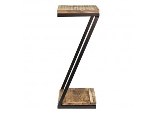 Dřevěno-kovový dekorační antik stolík na rostliny - 18*18*45 cm