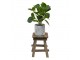 Dřevěný dekorační antik stolík na rostliny - 15*15*21 cm