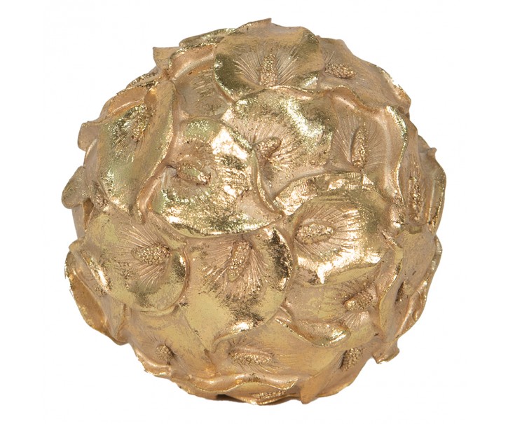 Zlatá antik dekorační květinová koule Flawie - Ø 10 cm